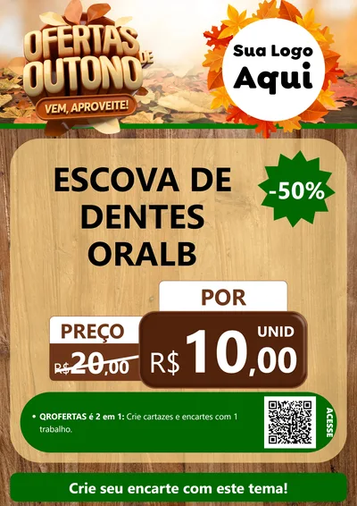 Modelo de Cartaz para Cartaz A4 Vertical com o tema Ofertas de Outono - Vem, Aproveite! para Higiene Pessoal