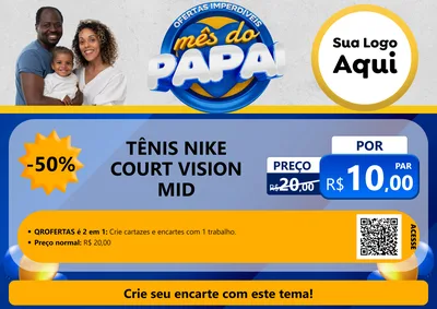 Modelo de Cartaz para Cartaz A4 Horizontal com o tema Ofertas Imperdíveis Mês Do Papai para Calçados