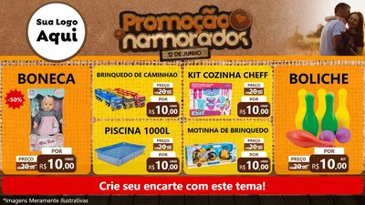Modelo de TV para TV Horizontal com o tema Promoção Namorados para Brinquedos