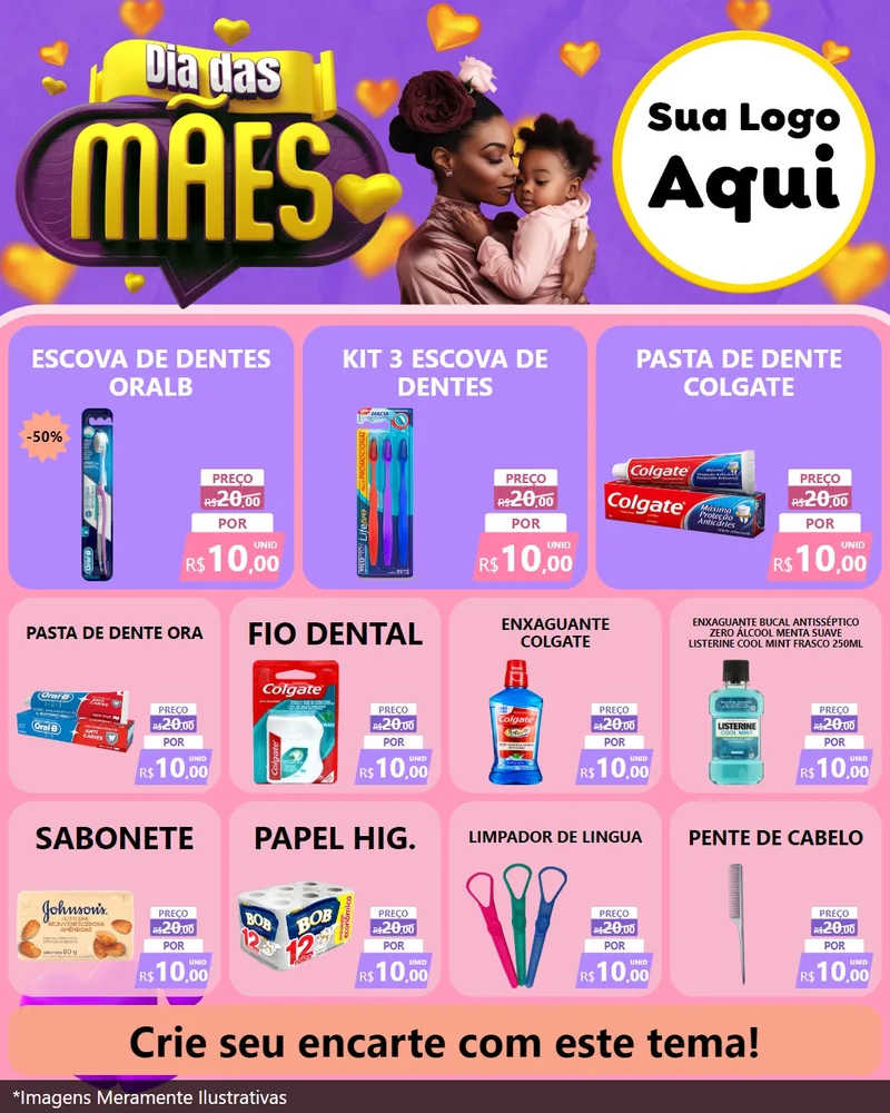 Modelo de Rede Social para Feed Instagram com o tema Dia das Mães para Higiene Pessoal