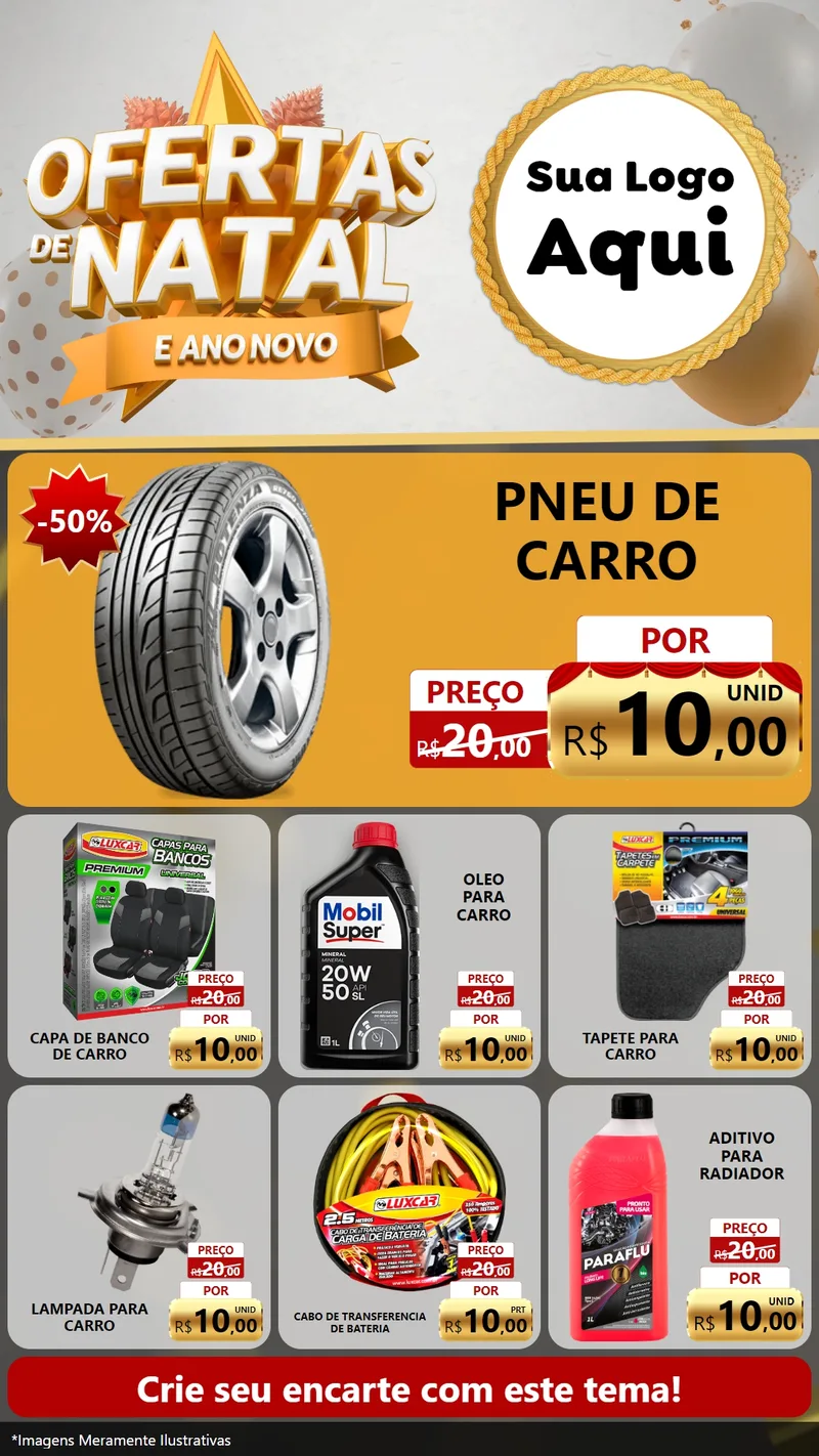 Modelo de Rede Social para Stories com o tema Ofertas De Natal E Ano Novo para Auto peças