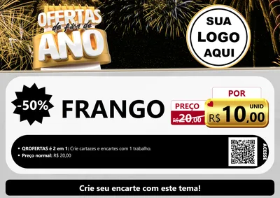 Modelo de Cartaz para Cartaz A4 Horizontal com o tema Ofertas de Fim de Ano para Assados