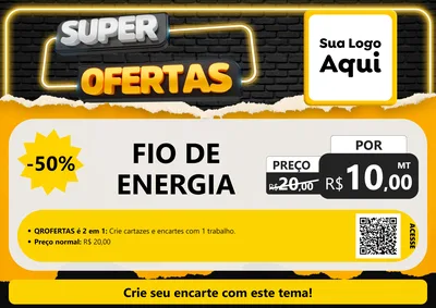 Modelo de Cartaz para Cartaz A4 Horizontal com o tema Super Ofertas para Materiais Elétricos