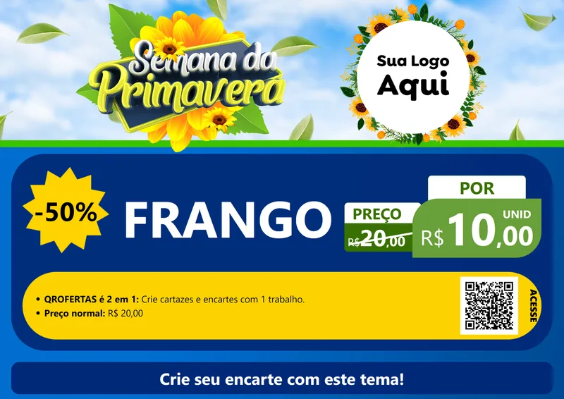 Modelo de Cartaz para Cartaz A4 Horizontal com o tema Semana da Primavera para Assados