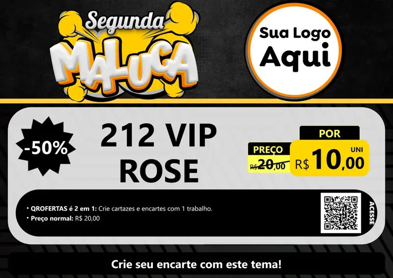 Modelo de Cartaz para Cartaz A4 Horizontal com o tema Segunda Maluca para Perfumes