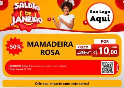 Modelo de Cartaz para Cartaz A4 Horizontal com o tema Saldão de Janeiro para Bebês