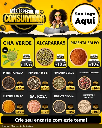 Modelo de Rede Social para Feed Instagram com o tema Mês Especial do Consumidor para Produtos Naturais