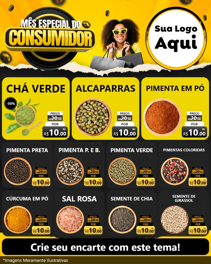 Modelo de Rede Social para Feed Instagram com o tema Mês Especial do Consumidor para Produtos Naturais