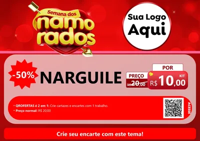 Modelo de Cartaz para Cartaz A4 Horizontal com o tema Semana dos namorados para Tabacaria