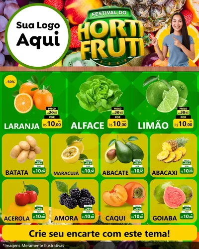 Modelo de Rede Social para Feed Instagram com o tema Festival do Hortifrúti para Hortifrúti