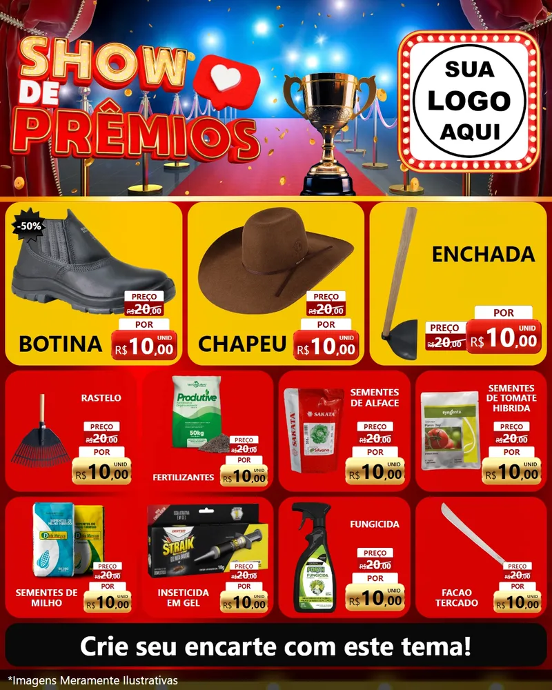 Modelo de Rede Social para Feed Instagram com o tema Show de Prêmios para Agropecuária