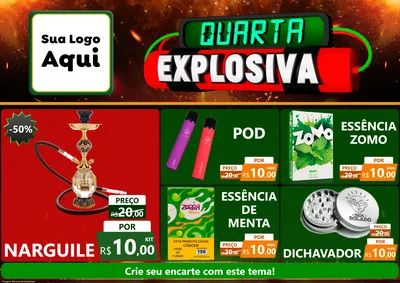 Modelo de Encarte para Encarte A4 Horizontal com o tema Quarta Explosiva para Tabacaria
