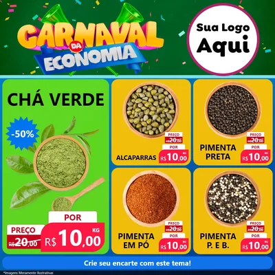 Modelo de Rede Social para Feed Facebook com o tema Carnaval da Economia para Produtos Naturais