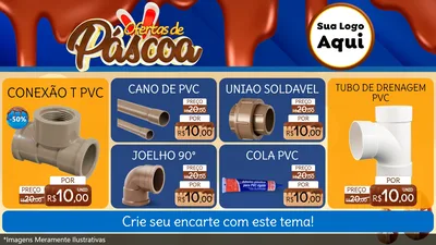 Modelo de TV para TV Horizontal com o tema Ofertas de Páscoa para Tubos e conexões