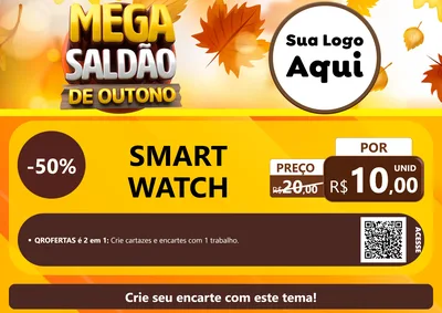 Modelo de Cartaz para Cartaz A4 Horizontal com o tema Mega Saldão de Outono para Informática