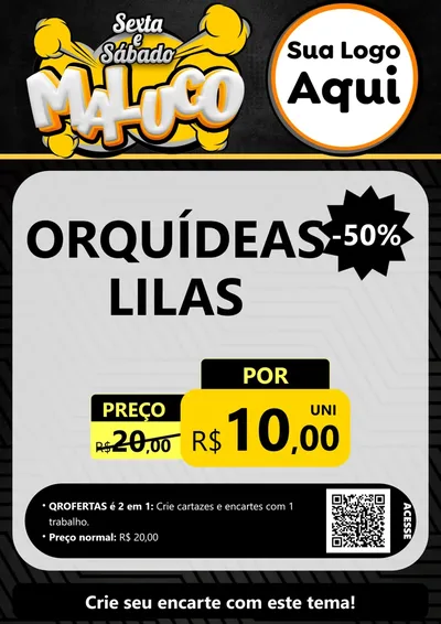 Modelo de Cartaz para Cartaz A4 Vertical com o tema Sexta e Sábado Maluco para Floricultura e jardim