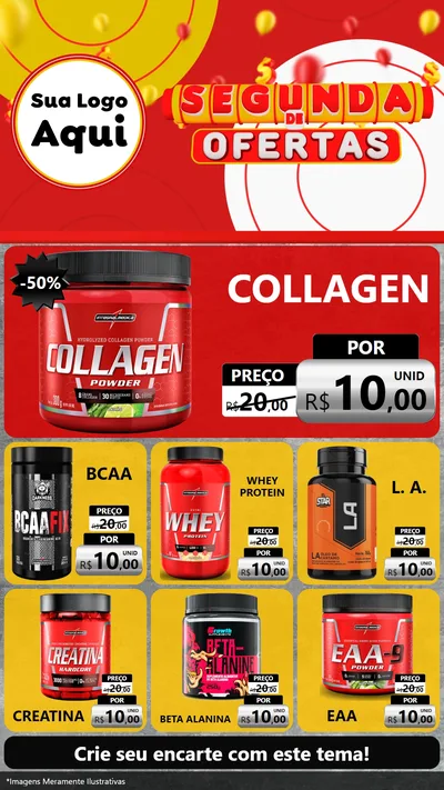 Modelo de Rede Social para Stories com o tema Segunda de Ofertas para Suplementos alimentares