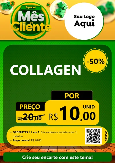Modelo de Cartaz para Cartaz A4 Vertical com o tema Especial Mês do Cliente para Suplementos alimentares