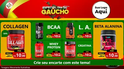 Modelo de TV para TV Horizontal com o tema Especial Dia do Gaúcho para Suplementos alimentares