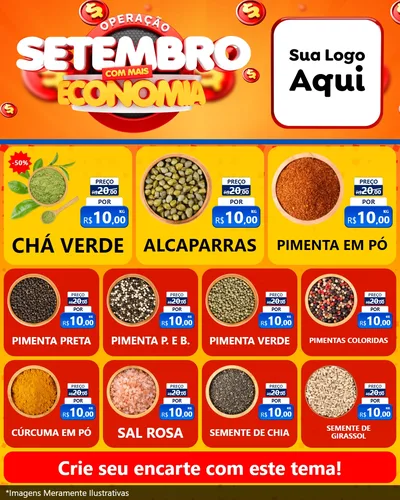 Modelo de Rede Social para Feed Instagram com o tema Operação Setembro Com Muita Economia para Produtos Naturais