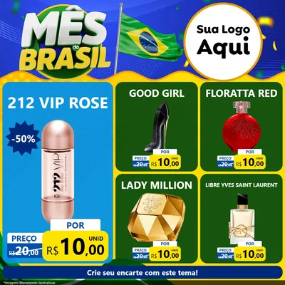Modelo de Rede Social para Feed Facebook com o tema Mês do Brasil para Perfumes