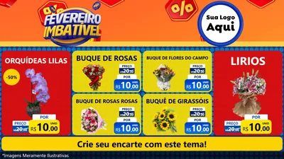 Modelo de TV para TV Horizontal com o tema Fevereiro Imbatível para Floricultura e jardim