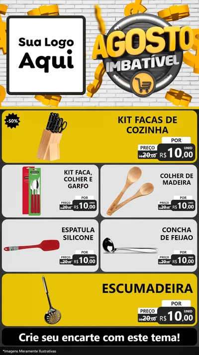 Modelo de TV para TV Vertical com o tema Agosto imbatível para Utilidades Domésticas