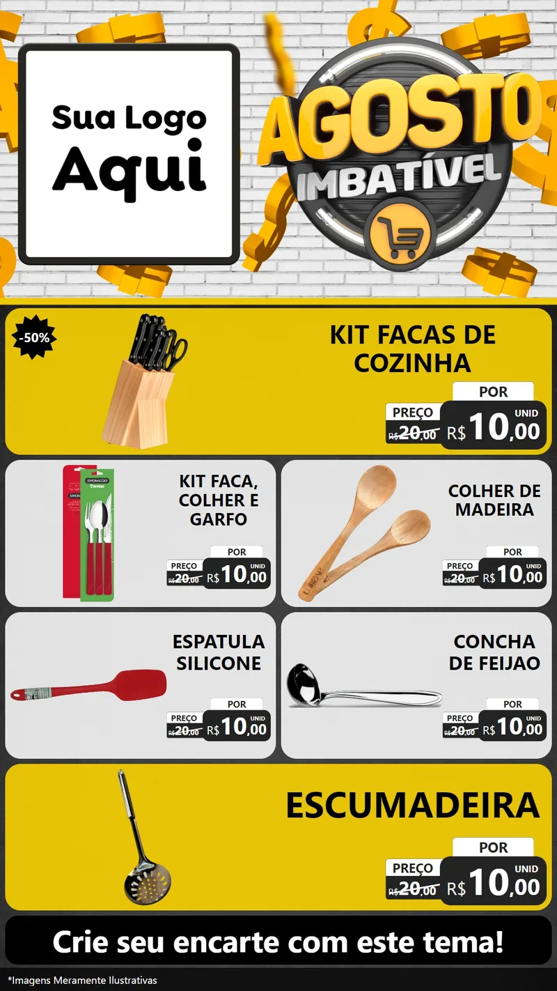 Modelo de TV para TV Vertical com o tema Agosto imbatível para Utilidades Domésticas