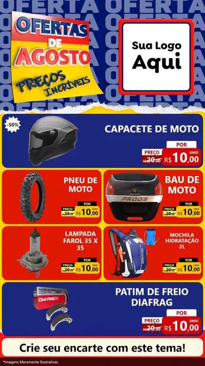 Modelo de TV para TV Vertical com o tema Ofertas de Agosto - Preços Incríveis para Moto peças