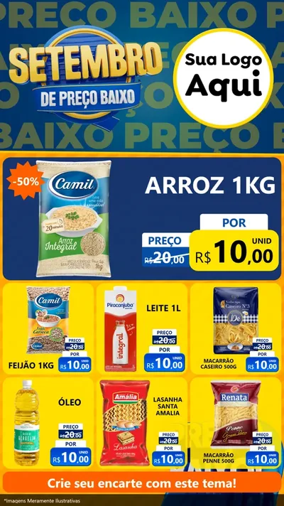 Modelo de Rede Social para Stories com o tema Setembro De Preço Baixo para Supermercado