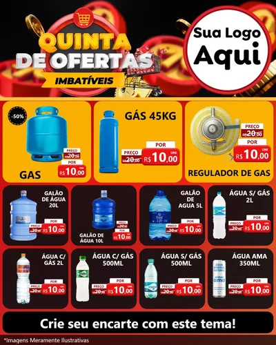 Modelo de Rede Social para Feed Instagram com o tema Quinta de Ofertas Imbatíveis para Água e gás