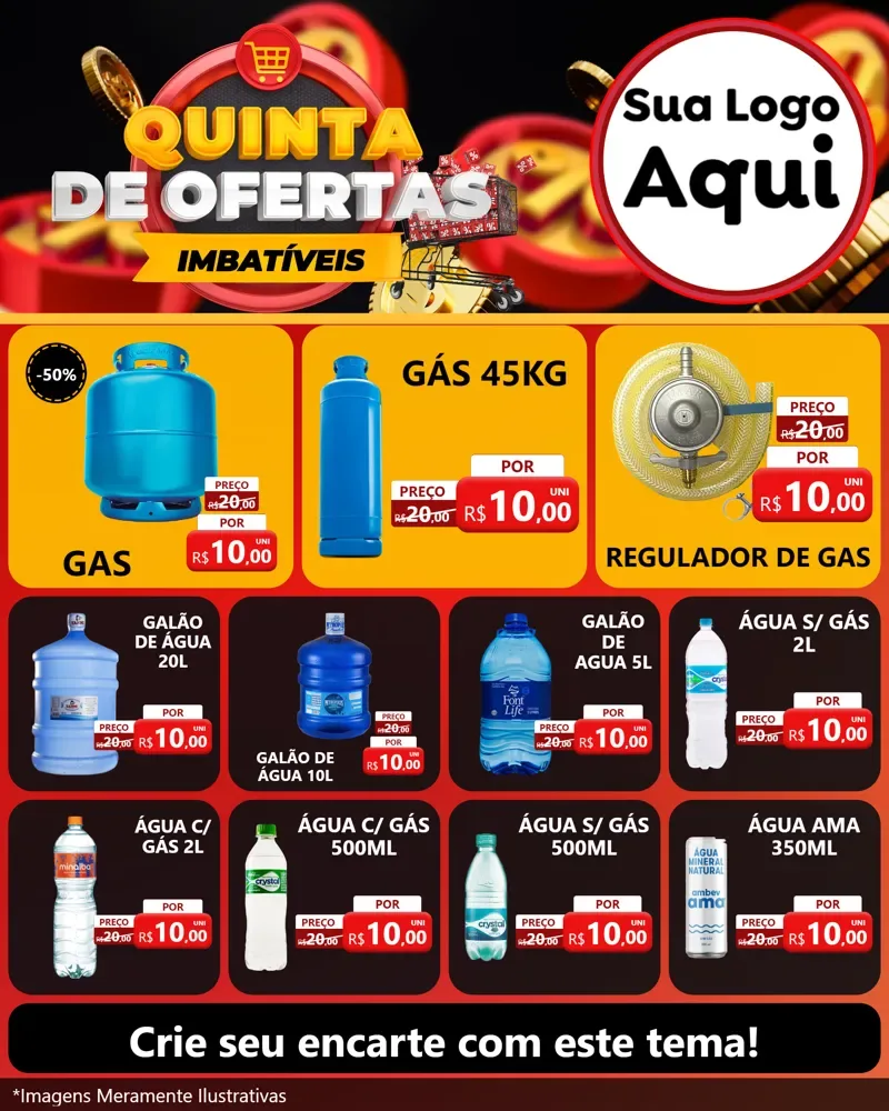 Modelo de Rede Social para Feed Instagram com o tema Quinta de Ofertas Imbatíveis para Água e gás