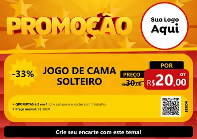 Modelo de Cartaz para Cartaz A4 Horizontal com o tema Promoção para Cama, Mesa e Banho