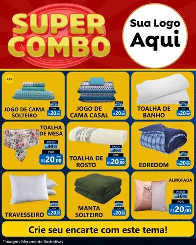 Modelo de Rede Social para Feed Instagram com o tema Super Combo para Cama, Mesa e Banho