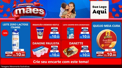 Modelo de TV para TV Horizontal com o tema Promoção das Mães para Frios e Laticínios