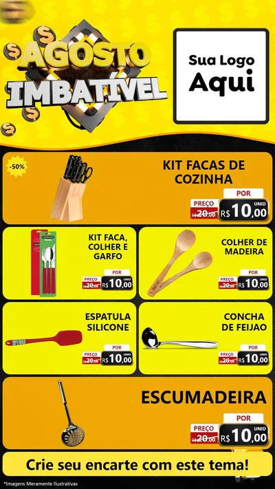 Modelo de TV para TV Vertical com o tema Agosto Imbatível para Utilidades Domésticas