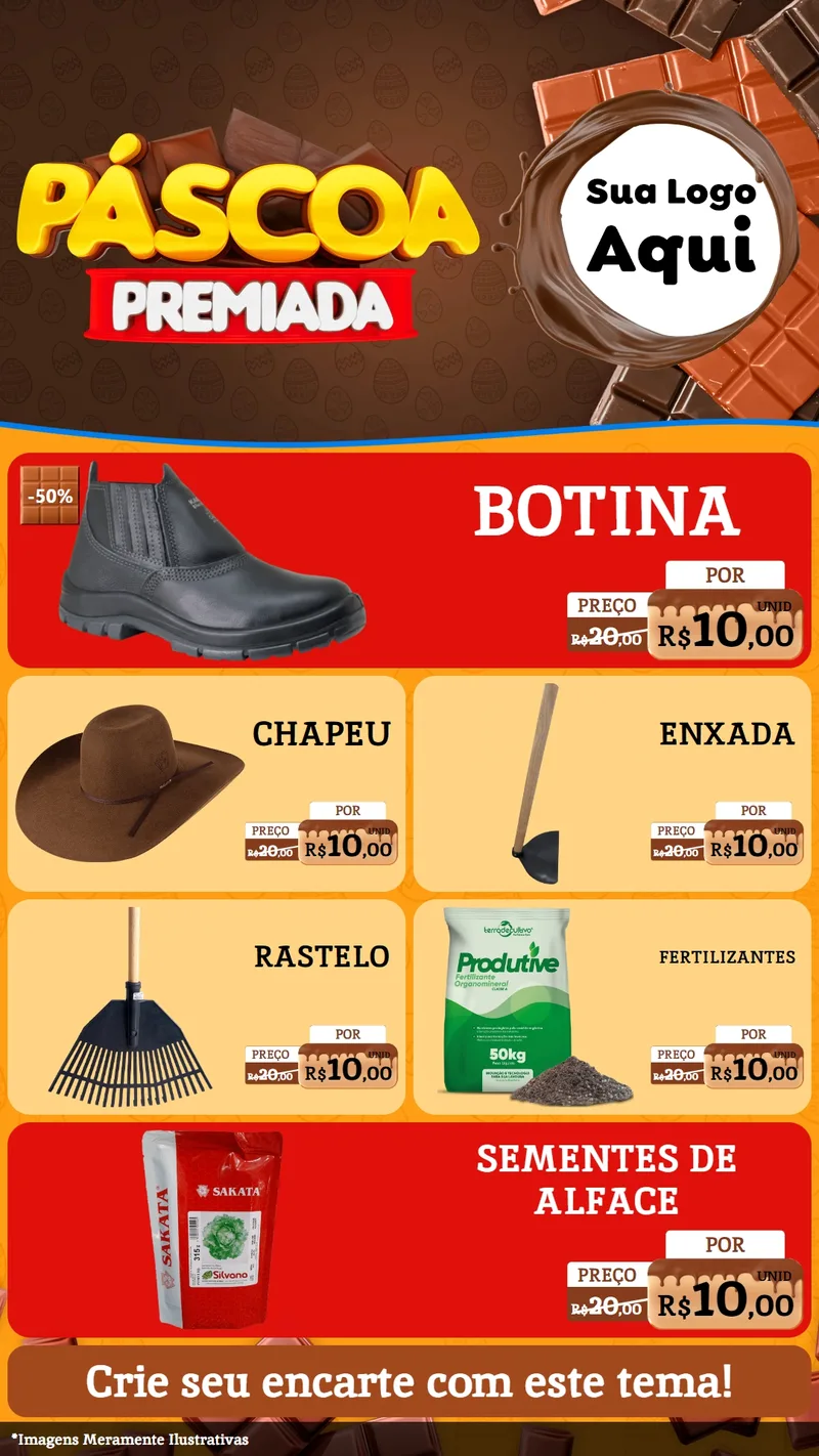 Modelo de TV para TV Vertical com o tema Páscoa Premiada para Agropecuária