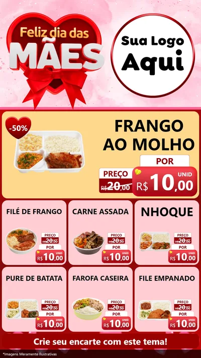 Modelo de Rede Social para Stories com o tema Feliz Dia Das Mães para Restaurante