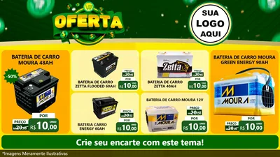 Modelo de TV para TV Horizontal com o tema Oferta para Baterias Elétricas