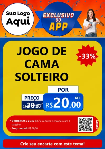 Modelo de Cartaz para Cartaz A4 Vertical com o tema Exclusivo do Aplicativo para Cama, Mesa e Banho