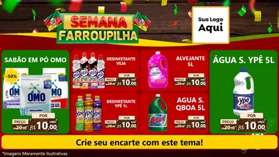 Modelo de TV para TV Horizontal com o tema Semana Farroupilha para Produtos de Limpeza