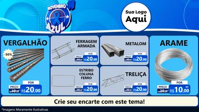 Modelo de TV para TV Horizontal com o tema Novembro Azul para Ferragens