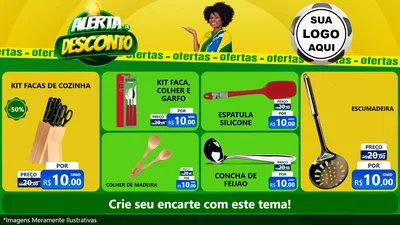 Modelo de TV para TV Horizontal com o tema Alerta de Desconto para Utilidades Domésticas