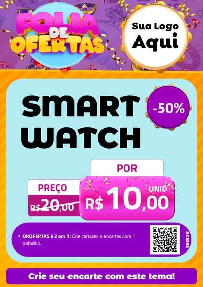 Modelo de Cartaz para Cartaz A4 Vertical com o tema Folia de Ofertas para Informática