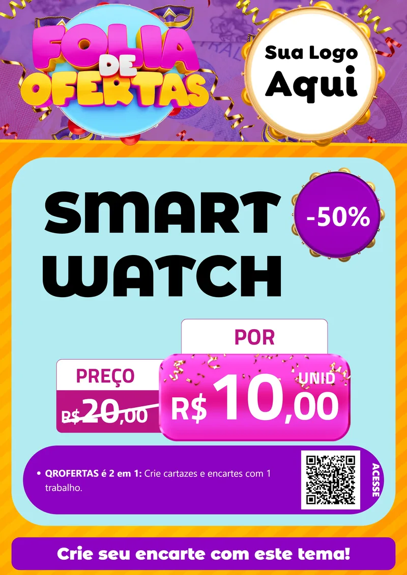Modelo de Cartaz para Cartaz A4 Vertical com o tema Folia de Ofertas para Informática