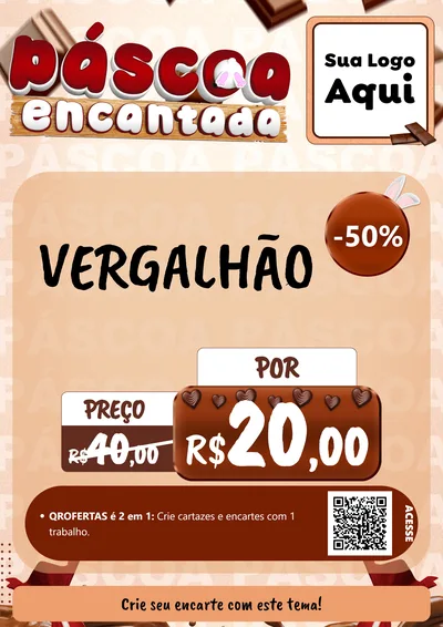 Modelo de Cartaz para Cartaz A4 Vertical com o tema Páscoa Encantada para Ferragens