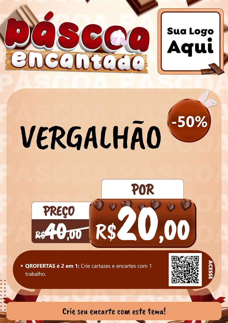 Modelo de Cartaz para Cartaz A4 Vertical com o tema Páscoa Encantada para Ferragens