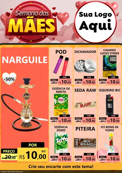 Modelo de Encarte para Encarte A4 Vertical com o tema Semana das Mães para Tabacaria