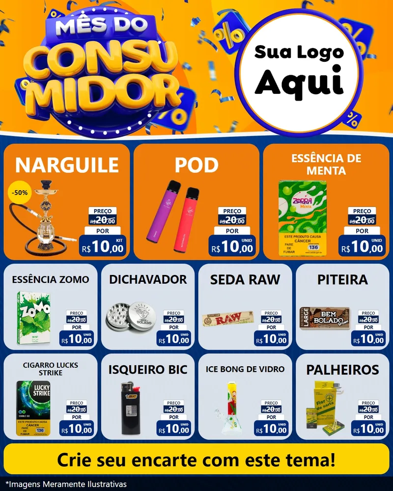 Modelo de Rede Social para Feed Instagram com o tema Mês do Consumidor para Tabacaria