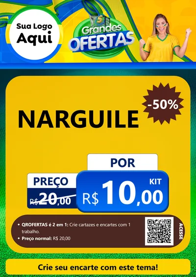 Modelo de Cartaz para Cartaz A4 Vertical com o tema Grandes Ofertas para Tabacaria